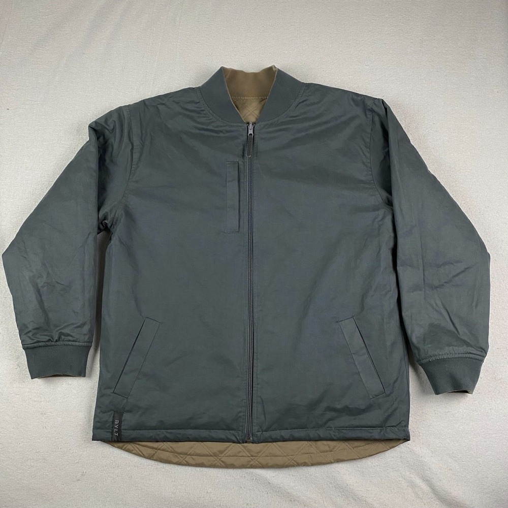 BYLT Premium Jacket Bomber Hi-Lo Reversible brown Gray Quilted Full Zip XL - Picture 12 of 15